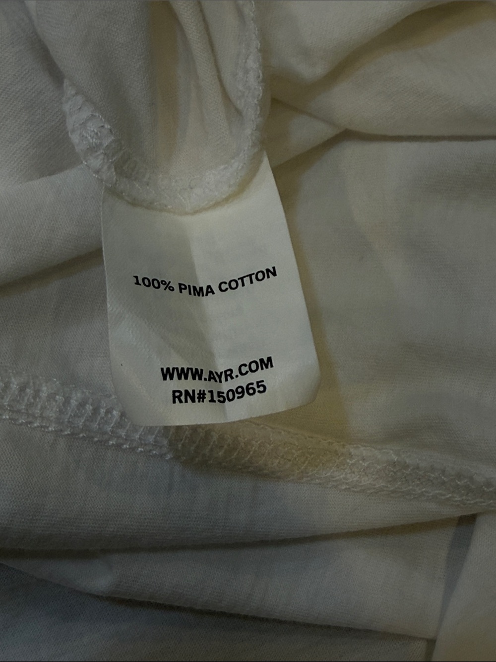 AYR White Tee with Red and Blue Trim - Picture 5 of 5